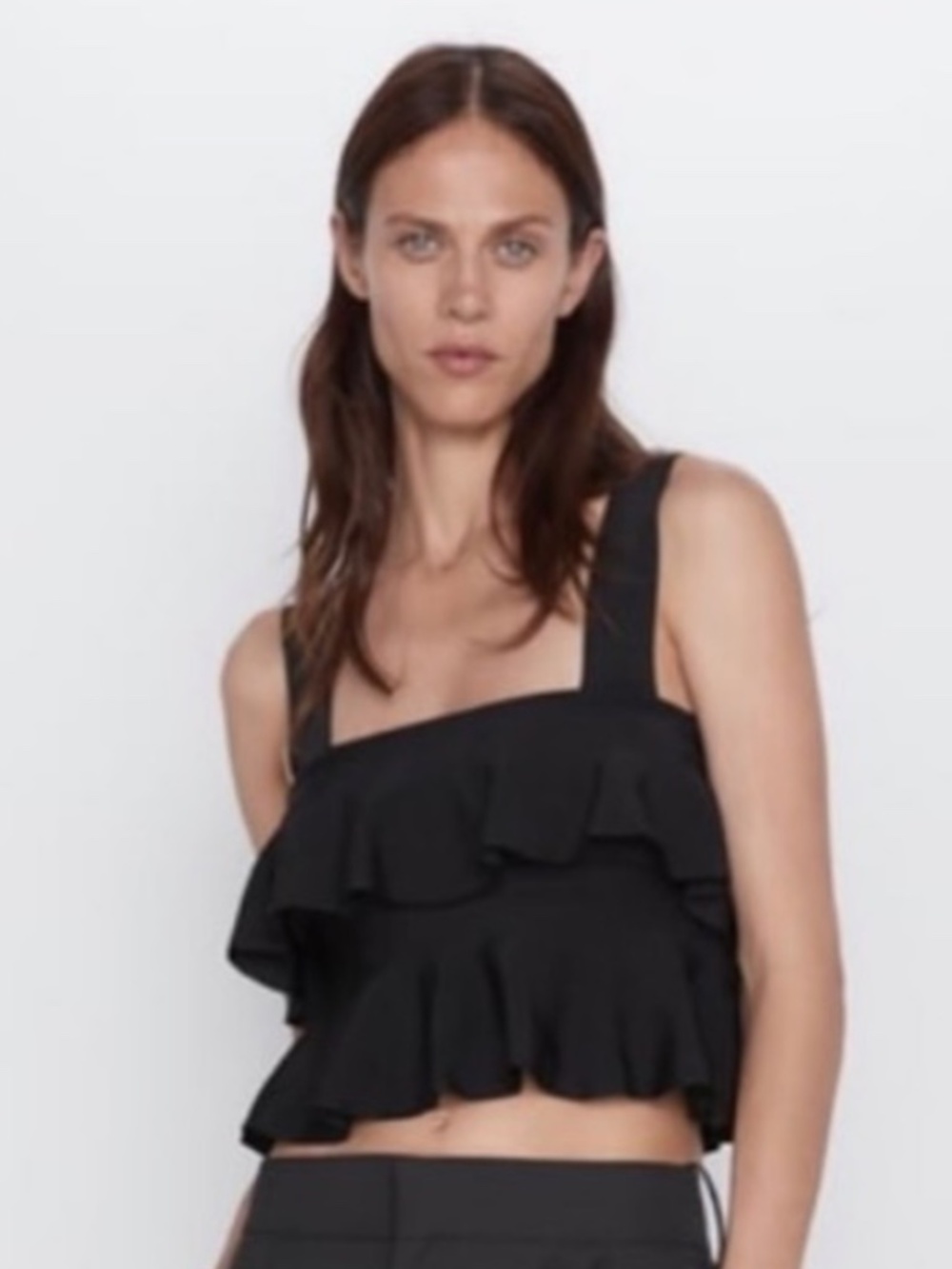 Flirty Black Zara Crop Top